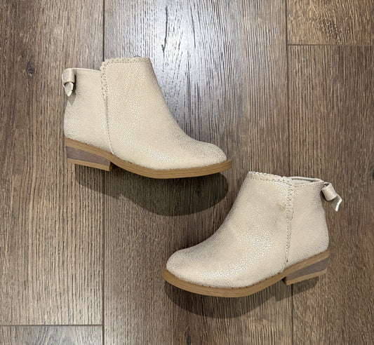 #173-Gold metallic toddler girl booties size 7