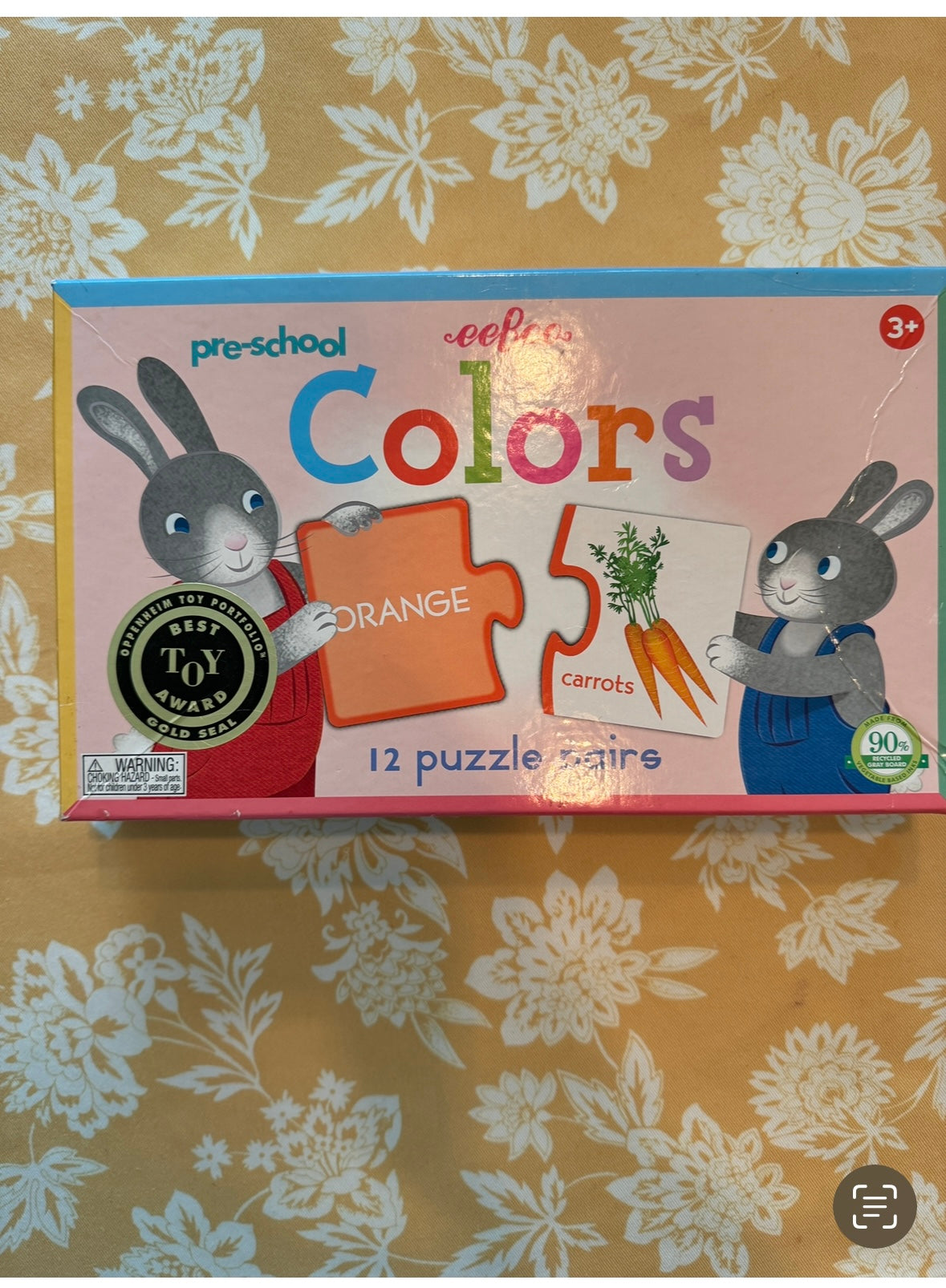 REDUCED PRICE #34 eeboo color matching puzzle