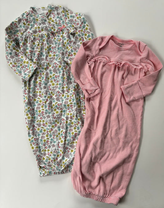 Girls 3 month Carter's 2-Pack Sleeper Gowns Pink Floral