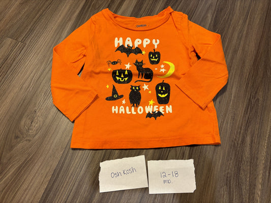 #138 - 12-18 Mo - VGUC Osh Kosh - Happy Halloween LS Shirt - PU 45236