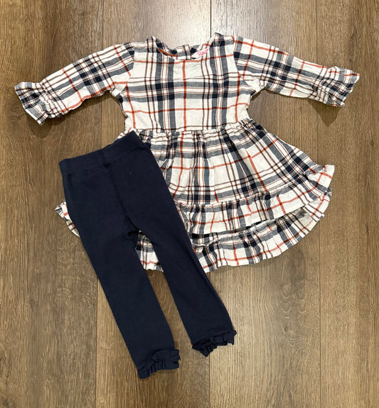 #173-RuffleButts plaid tunic bundle girl size 18-24m