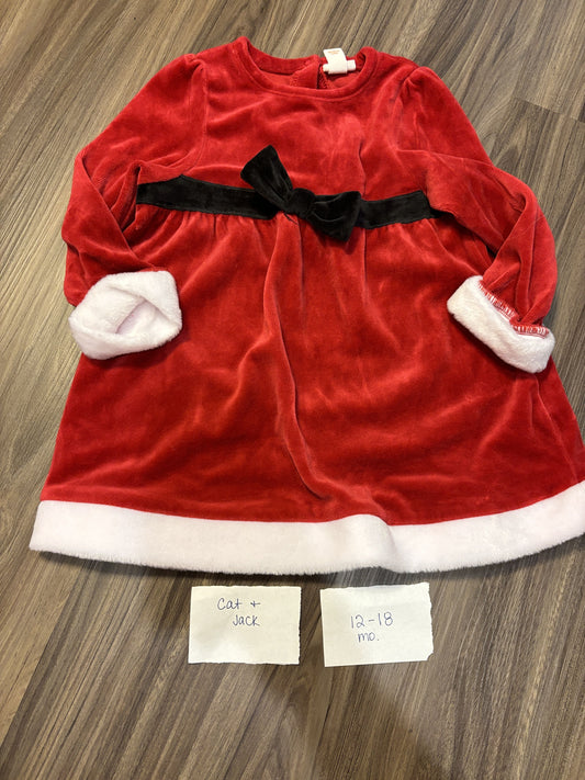 #138 - 12-18 Mo VGUC Cat & Jack Santa Dress