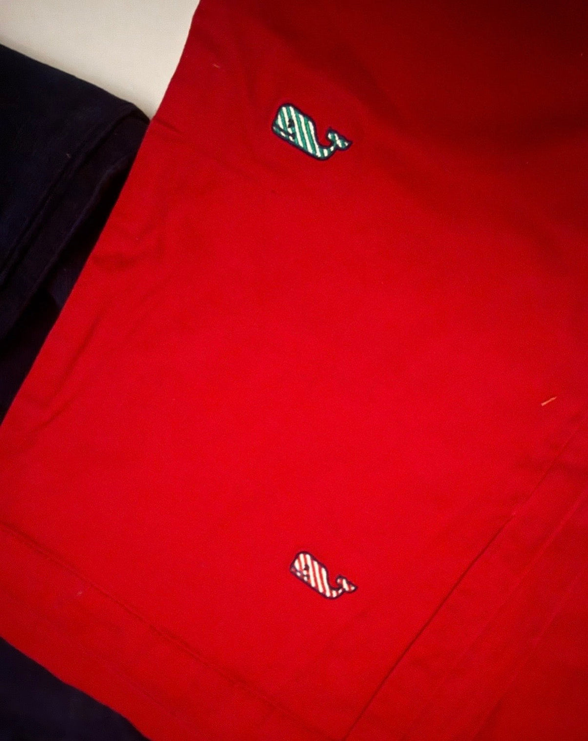 #41 |  (18) NWT (orig $55) Vineyard Vine Navy Corduroy pants and 18 Vineyard Vines Red Pants with Green and Red Striped Whales for Christmas, boys