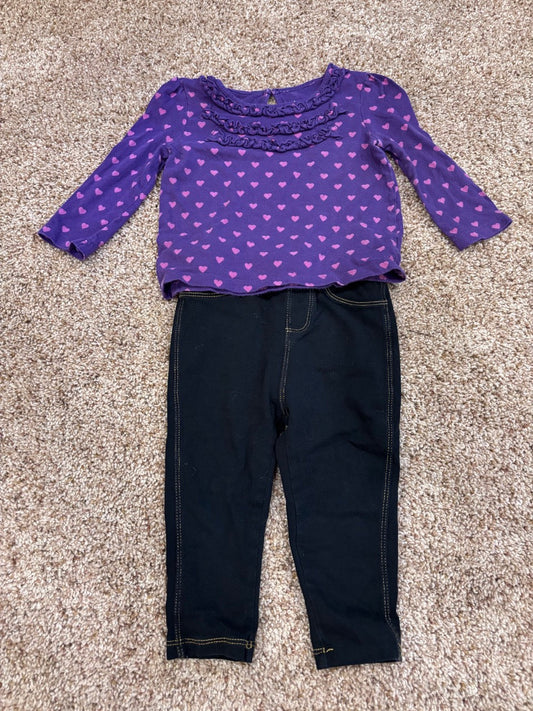 #47, girls 12-18mo baby gap outfit, jeans and long sleeve shirt