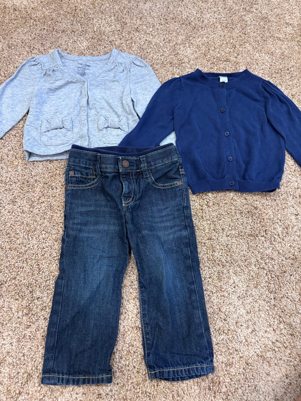 #47, girls 18-24mo old navy, gap sweaters and jeans