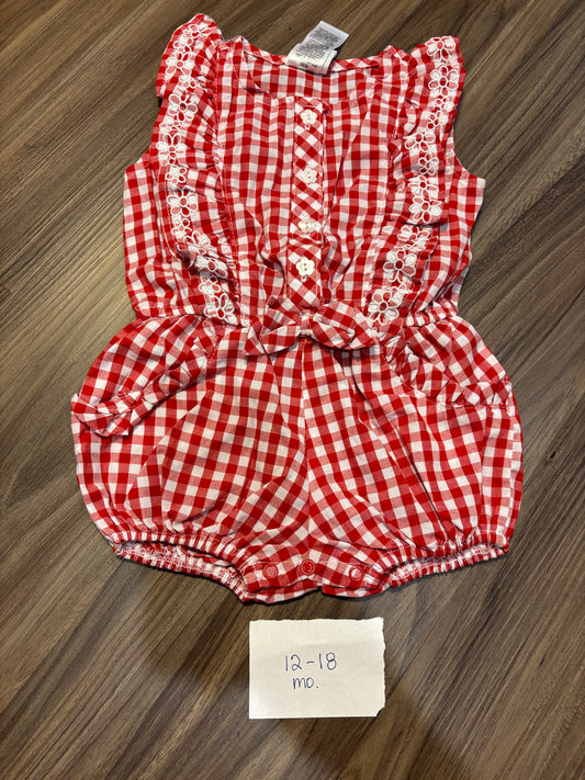 12-18 Mo -  - Red/White Romper - PU 45236 (near Kenwood) Except Semiannual Sale