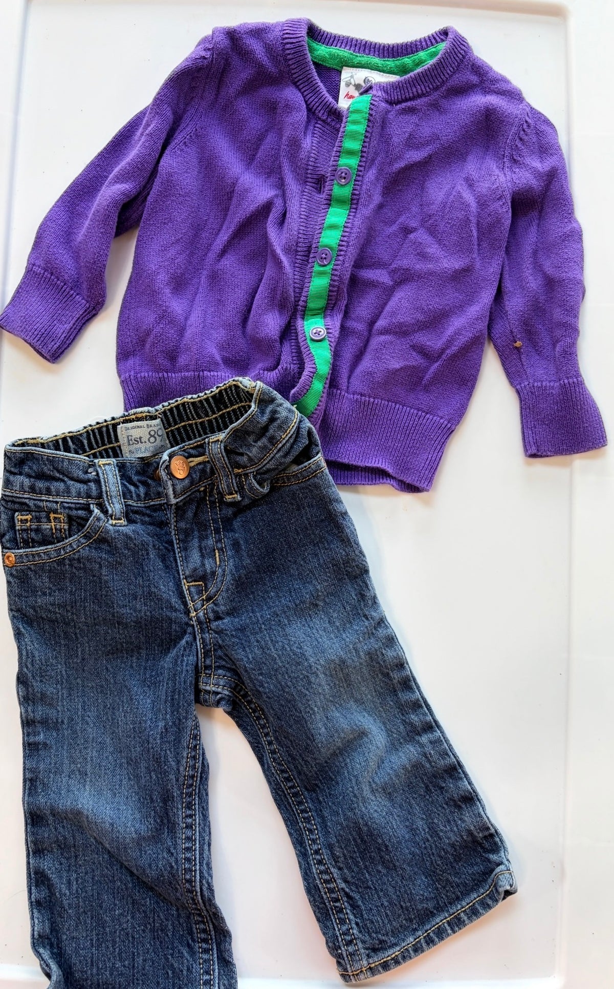 #35 girls outfit HA sweater and children’s place jeans