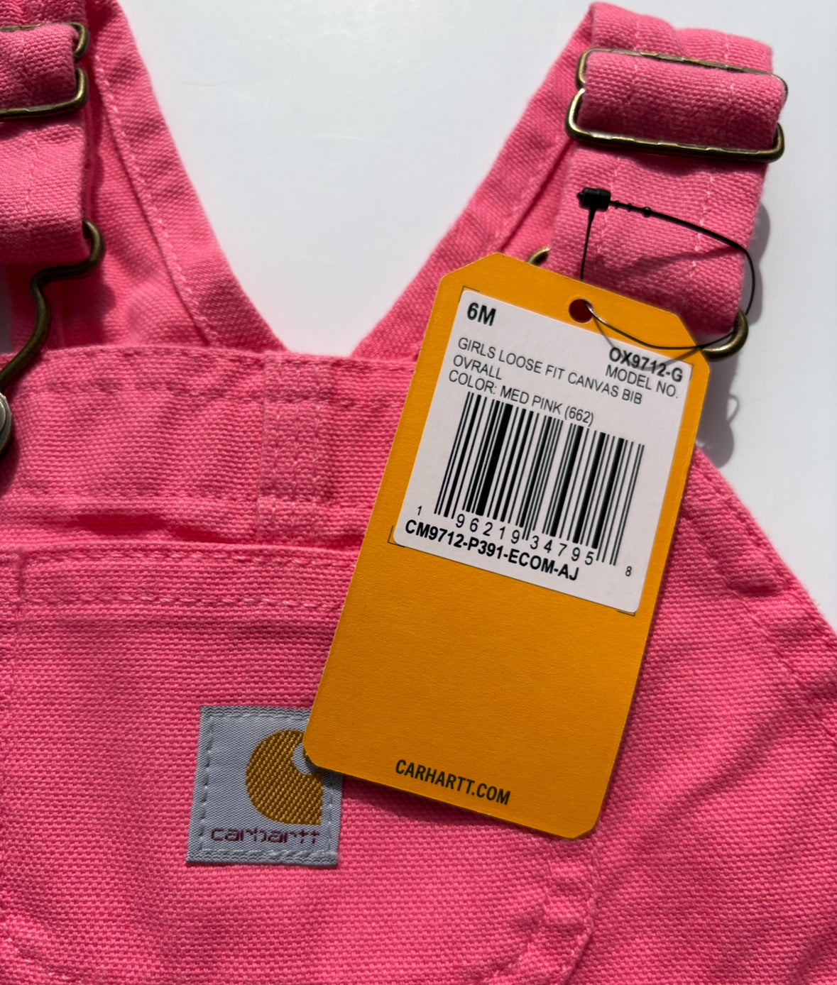 Seller # 105 - NWT 6M Girls Pink Carhartt Overalls