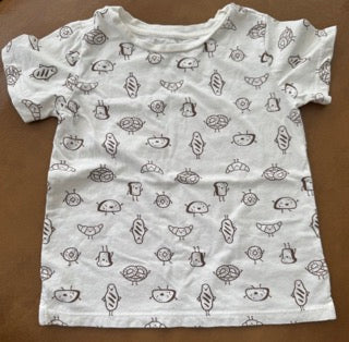 #51 Organic Cotton Bread Themed Tshirt Unisex Size 4T