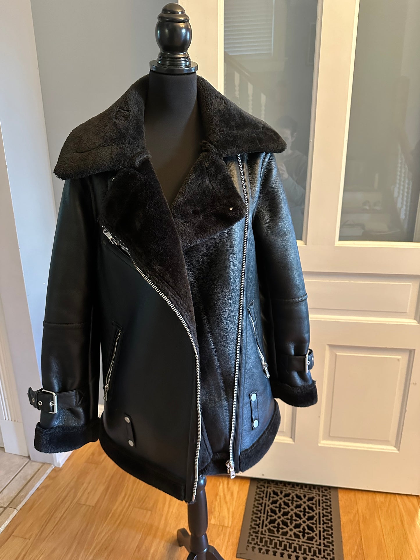 Avec Les Filles Oversized Faux Leather Jacket size M