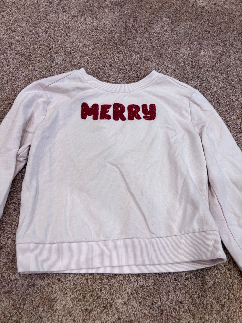 #47, girls, size 6/7 merry sweatshirt, cat and jack