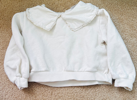 #15 Zara 2/3 Cream Collared Sweater