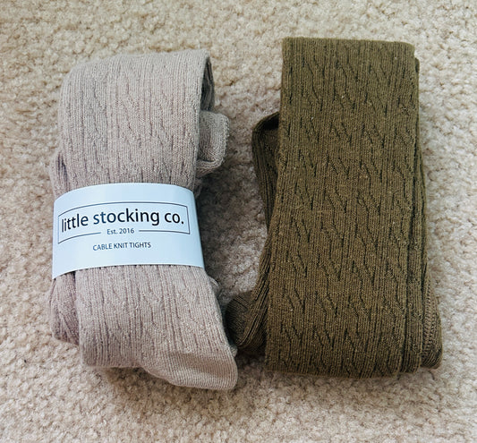 #15 Little Stocking Co 1-2Y Cable Knit Tights