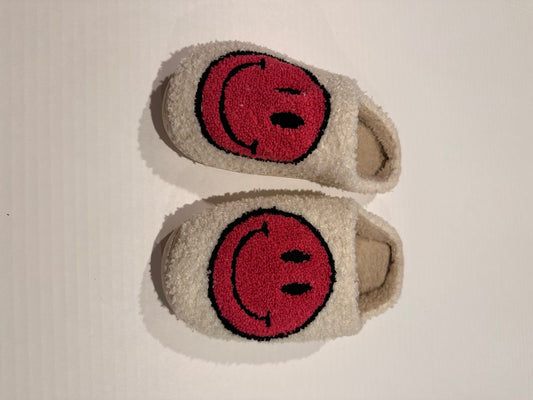 Women's Altr'd State Slippers Pink smiley face size 37-38