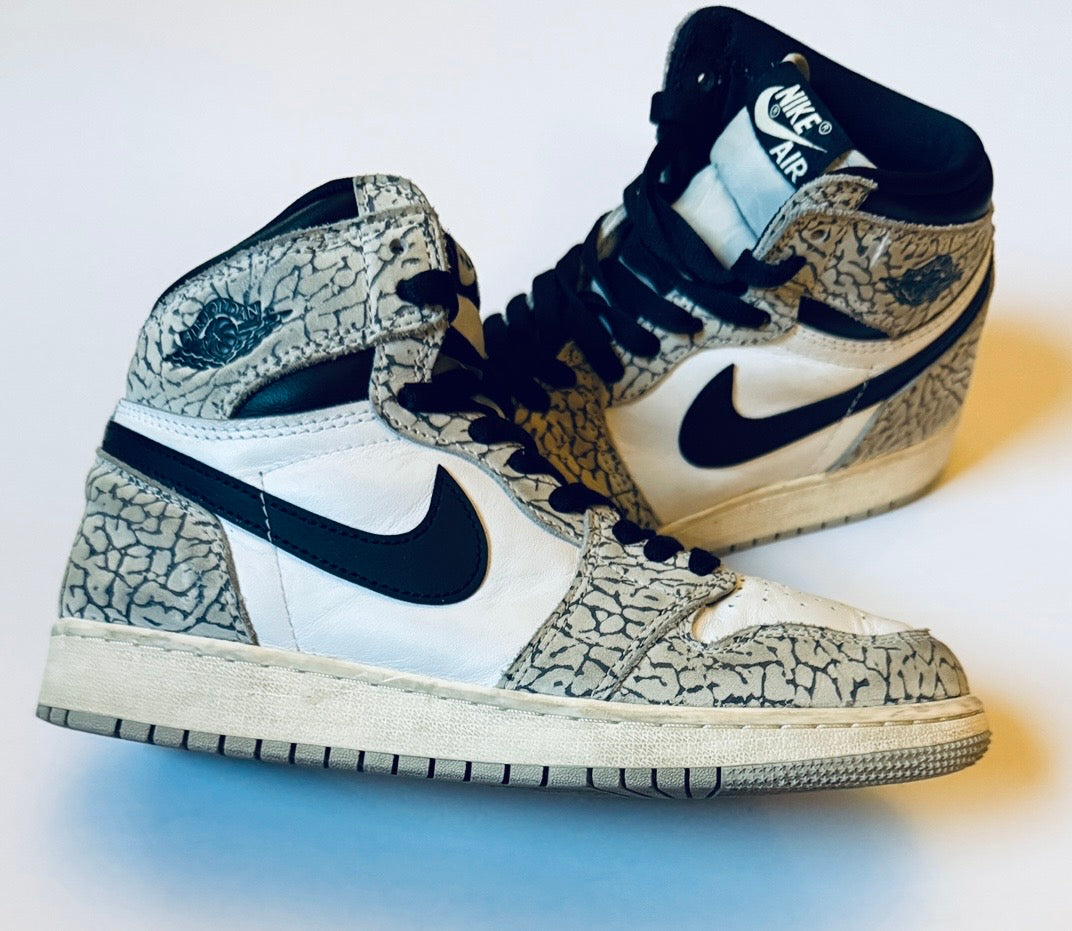 #41 |  6Y Jordan 1 Retro High OG White Cement, boy or girl