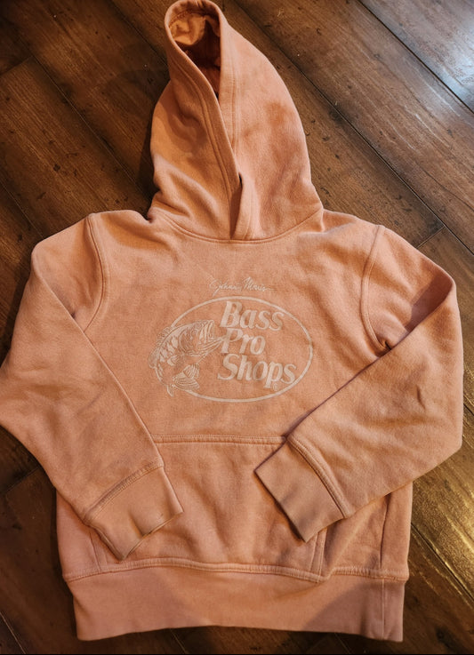 Seller #121 Girls Size Medium Peach Bass Pro Shop hoodie