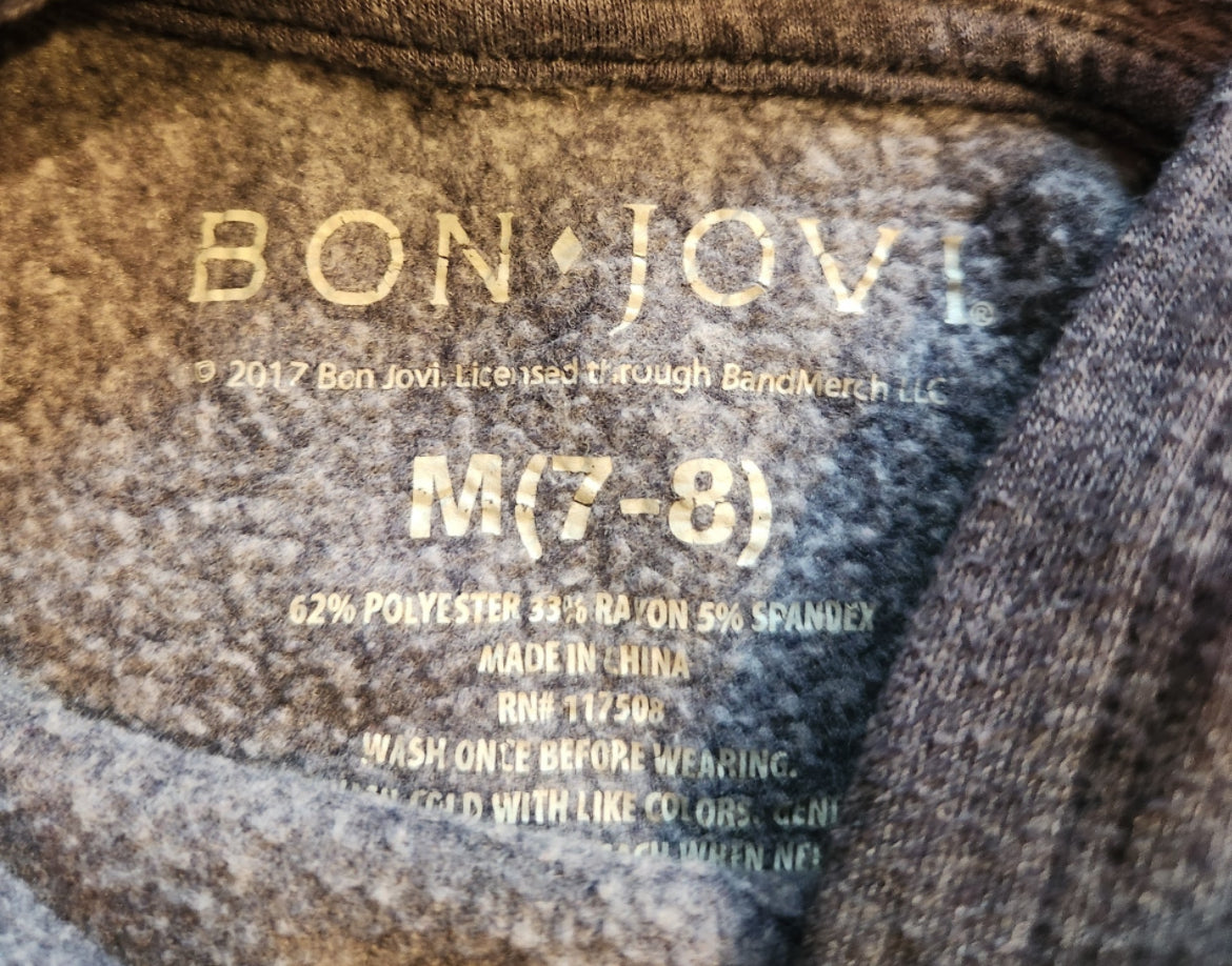 Seller #121 Girls Bon Jovi hoodie size 7/8