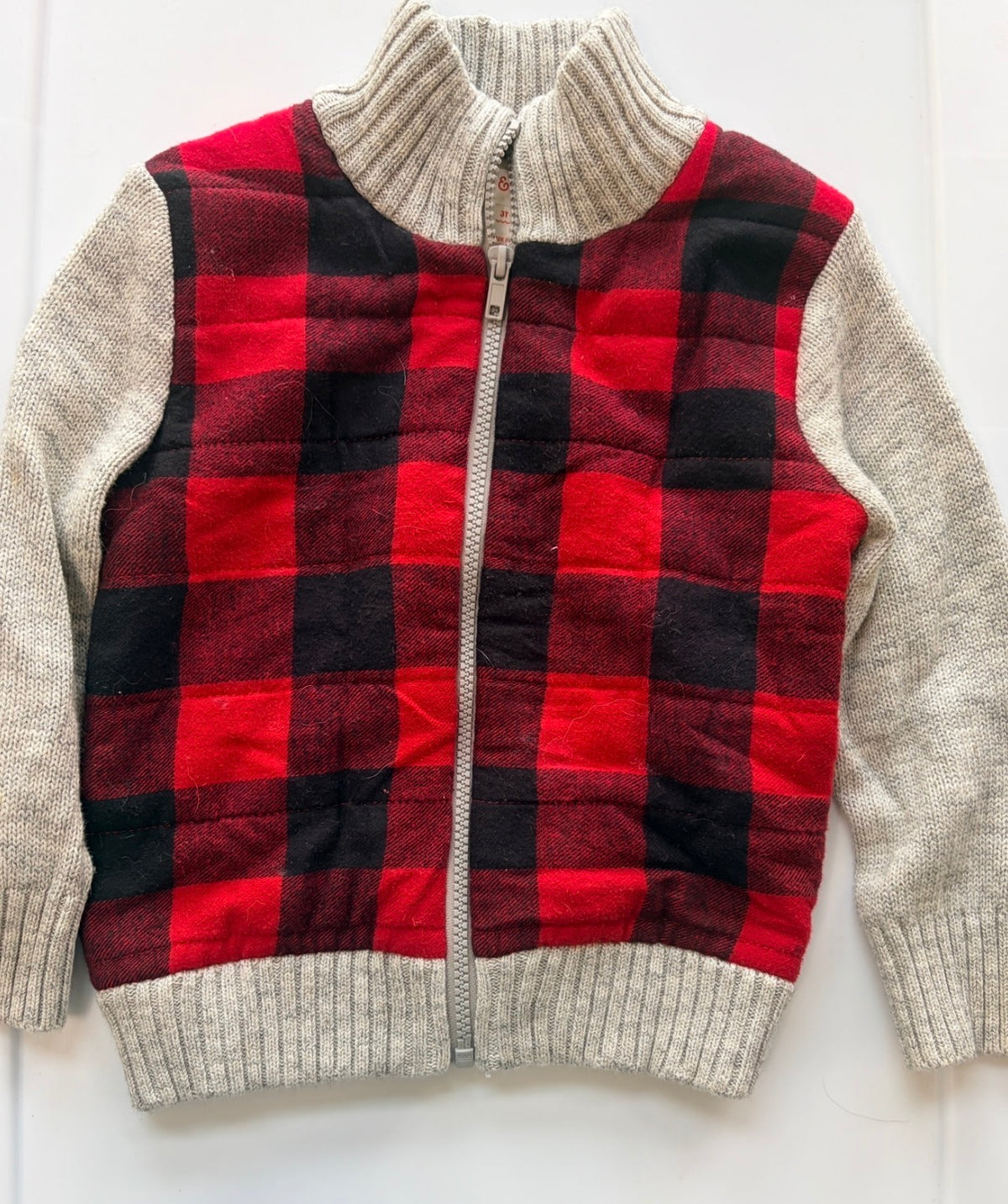 #35 boys 3t Cat and jack buffalo check sweatshirt