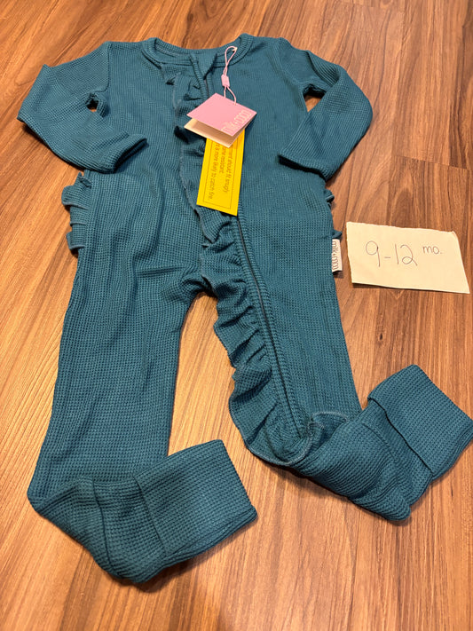 #138 - 9-12 Mo - NWT Milk + Coco - Blue Waffle Zippy - PU 45236