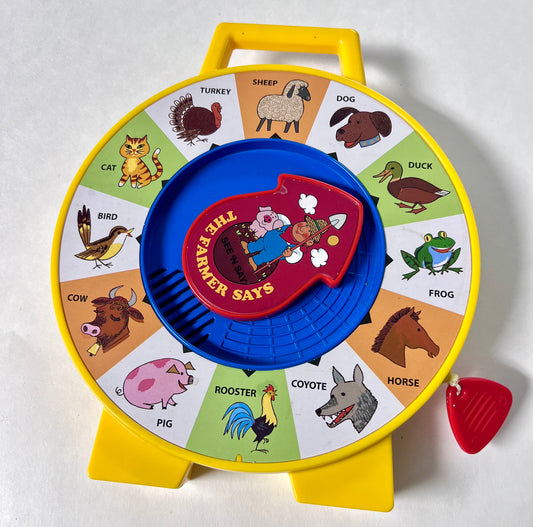 Fisher Price See n Say Farmer Says animal sounds toy, with pull-string
