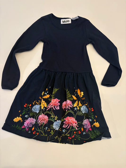 Seller 186 - Molo Girls Navy Floral Dress - Size 3-4 Years - GUC