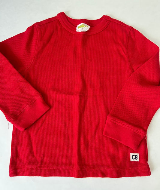 45242 Boys 3T  Red rugby long sleeve shirt