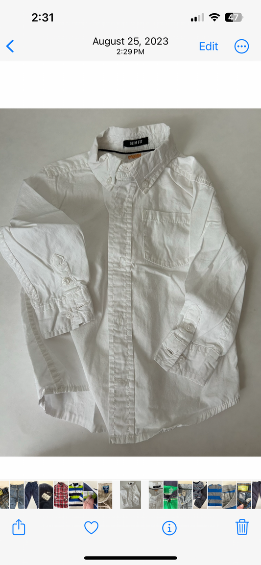 45242 Boys 2T Gymboree white collared dress shirt