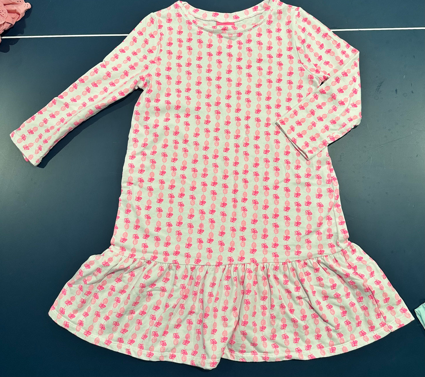 Lilly Pulitzer girls 3/4 length sleeve pineapple dress. Girls size XL 12-14