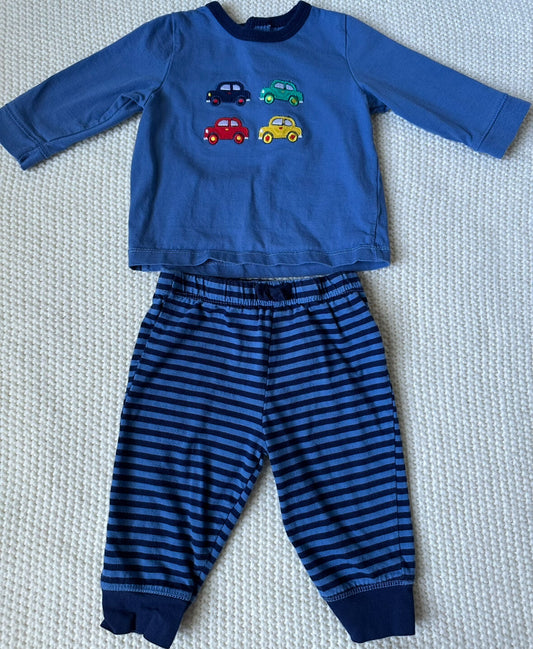 #93 Little Me Blue Cars Outfit Boys 6M