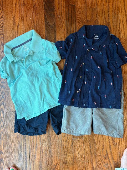 #35 REDUCED 4t Boys Polos with Shorts