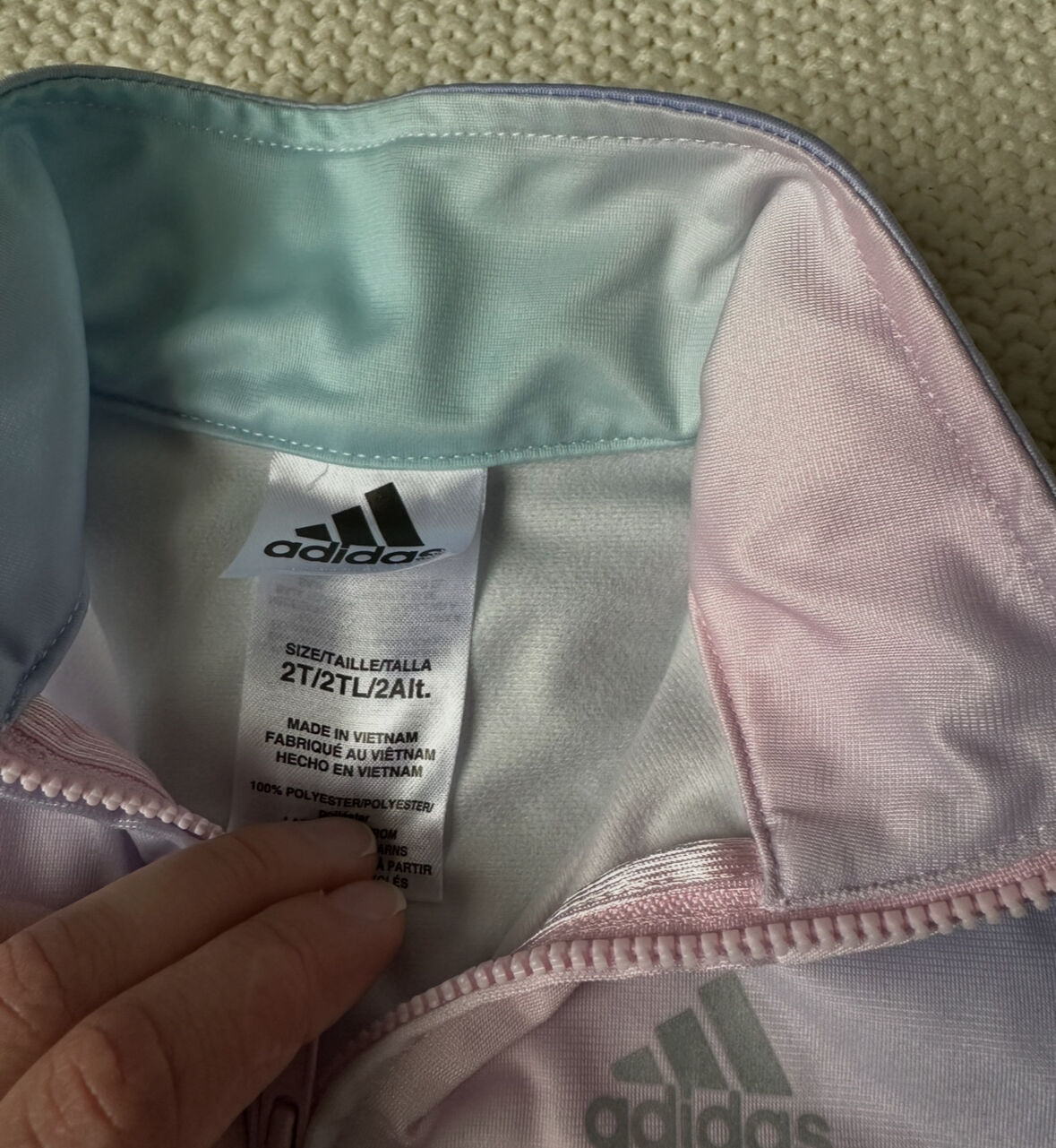 #93 Adidas Pastel Track Jacket Girls 2T