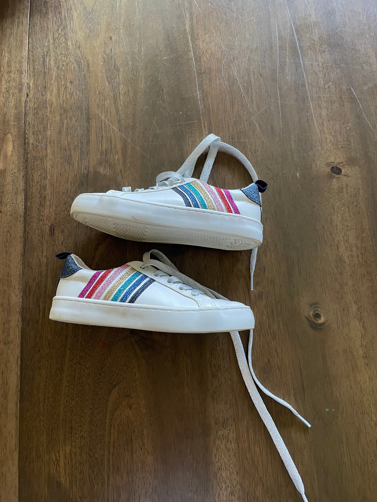 #52 - The GAP Kids - Metallic Rainbow Stripe Sneaker - Size 11 Kids - Like New