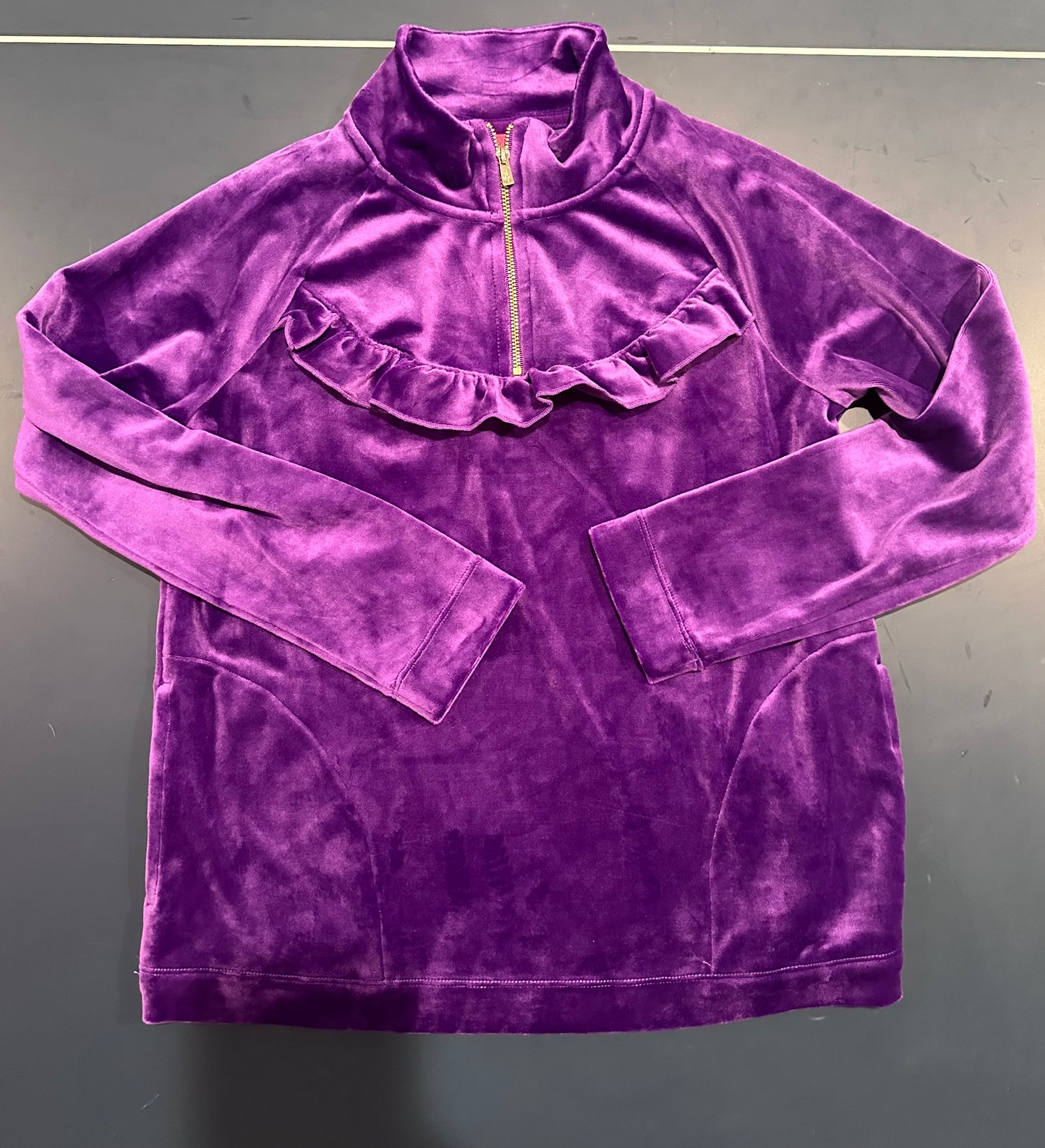 Lilly Pulitzer girls purple velour top. Girls size XL 12-14. Never dried, EUC, like new
