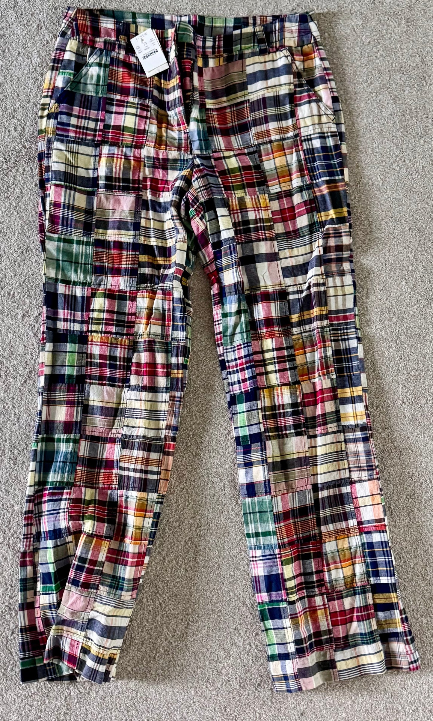 #133 NWT JCrew Madras Plaid Pants Sz 10 Womens