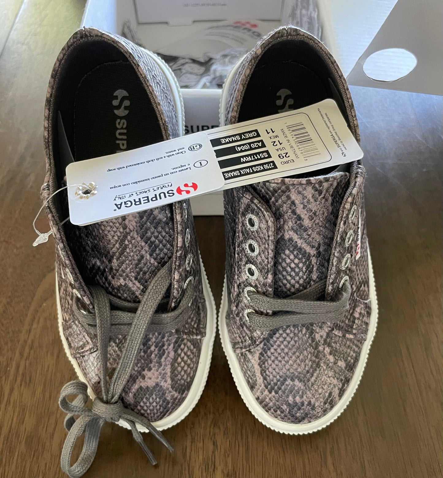 #52 - Superga Snake Embossed Sneaker, Girls, Size 12 / 29EU - NEW