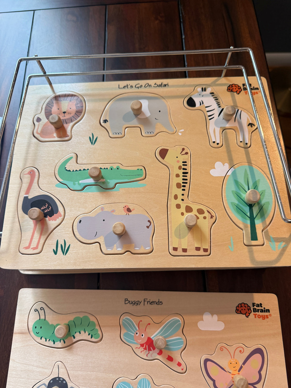 #51 Set of 4 Wooden Montessori Animal Puzzles with Stacking Tray