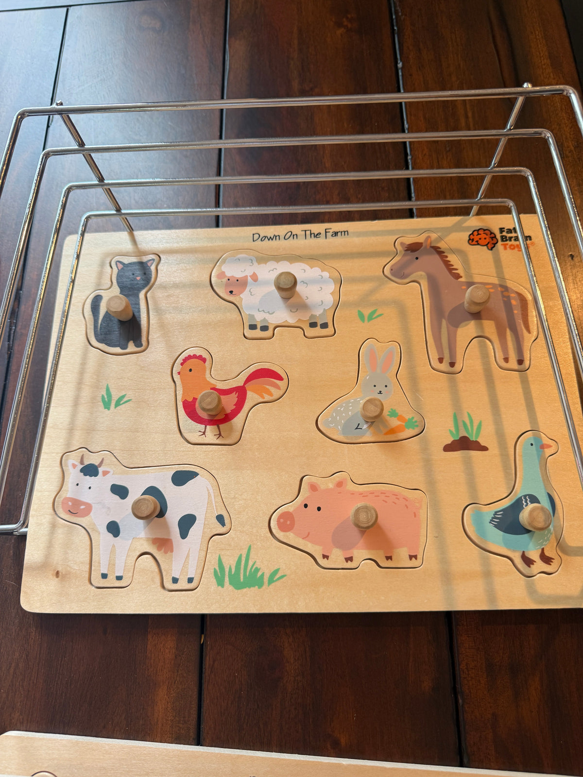 #51 Set of 4 Wooden Montessori Animal Puzzles with Stacking Tray