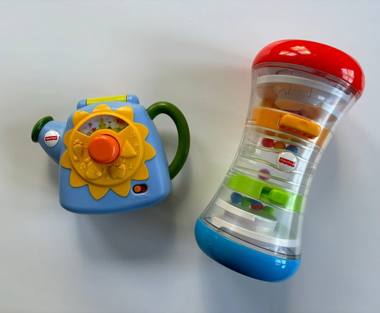 Fisher-Price Tiny Garden Watering Can + 3-in-1 Crawl Along Tumble Tower Toy
