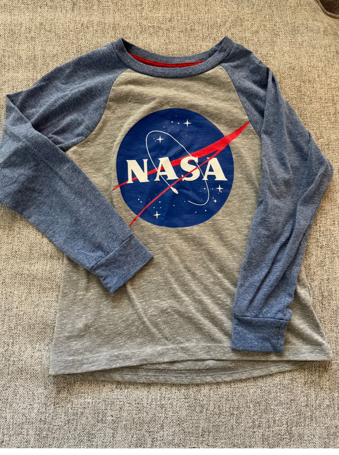 REDUCED PRICE # 34 NASA xs 4/5 boys blue gray baseball long sleeve