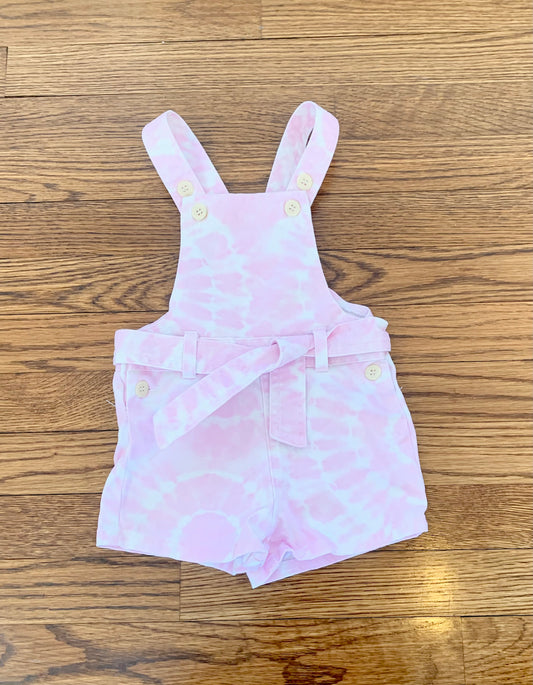 2T / Jessica Simpson Pink Tie Dye Overall Shorts VGUC