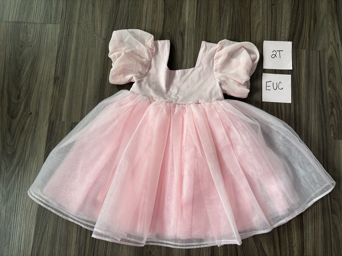 #77 - 2T - EUC Holly & Bloom - Pink Tulle Overlay Dress
