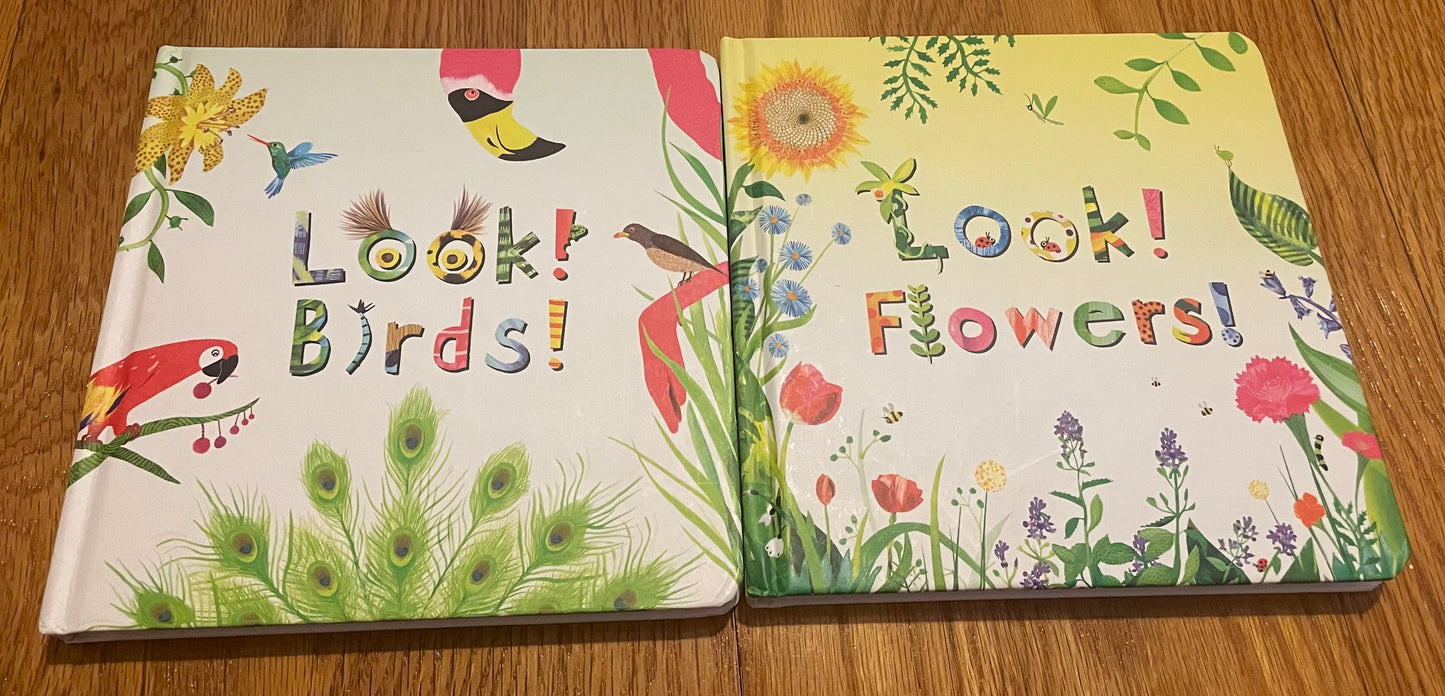 Look! Flowers! & Look! Birds! book bundle