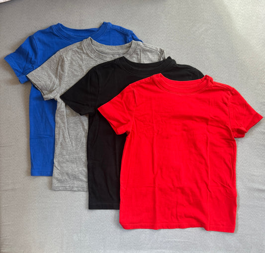 #154 Size XS Boys Cat&Jack (4) solid tee bundle