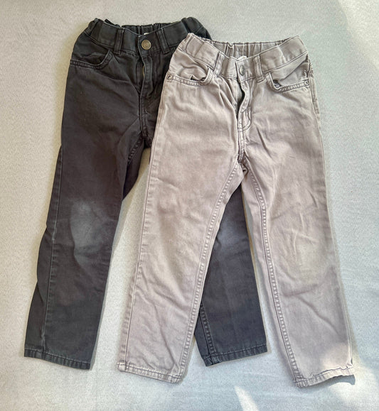 REDUCED #154 Size 4/5 Boys H&M (2) pants bundle (gray & black)
