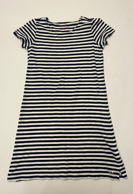 Seller 148 VGUC Girls Vineyard Vines navy/white tshirt dress size 10/12