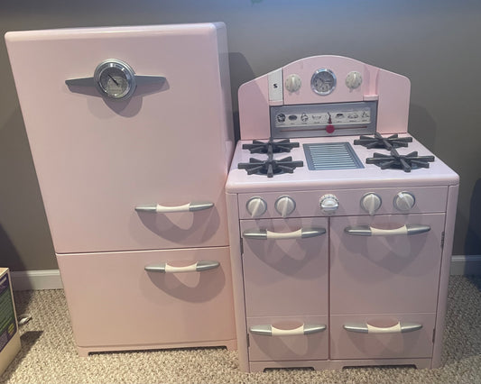 Pottery Barn pink retro play kitchen (fridge & stove) *PPU 45213*