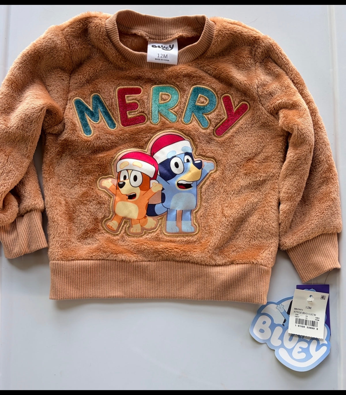 #35 NWT Bluey sweatshirt 12 months neutral