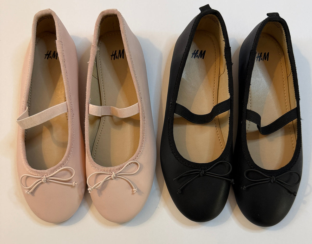 Seller #156_HnM Girls Ballet Flats set of 2 size 13.5 pink and black