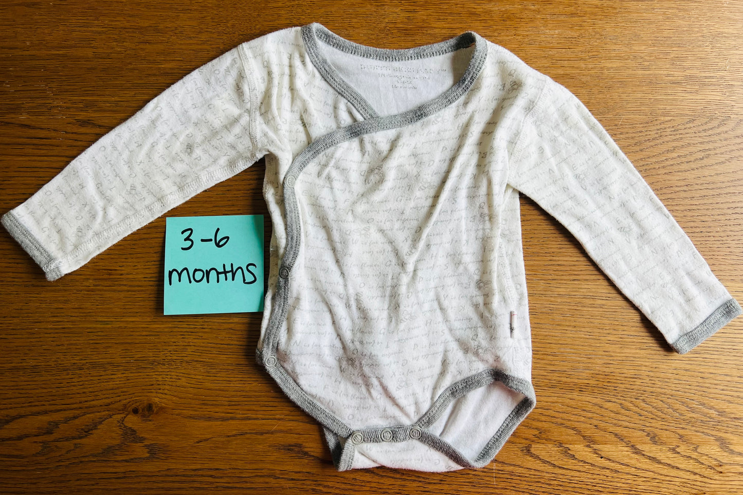 Burts Bees Baby long sleeve onesie size 3-6 months