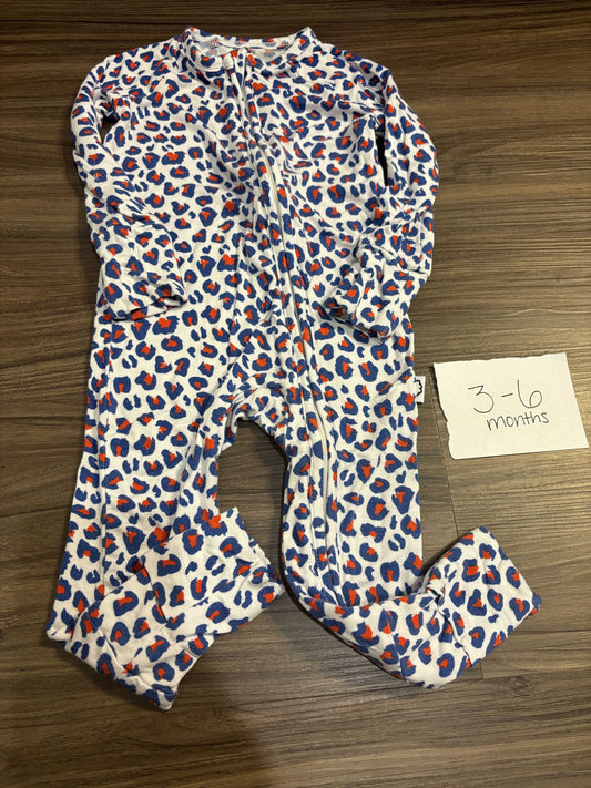 #138 - 3-6 Mo EUC Bamboo (DBLC) Red/White/Blue Leopard Zippy